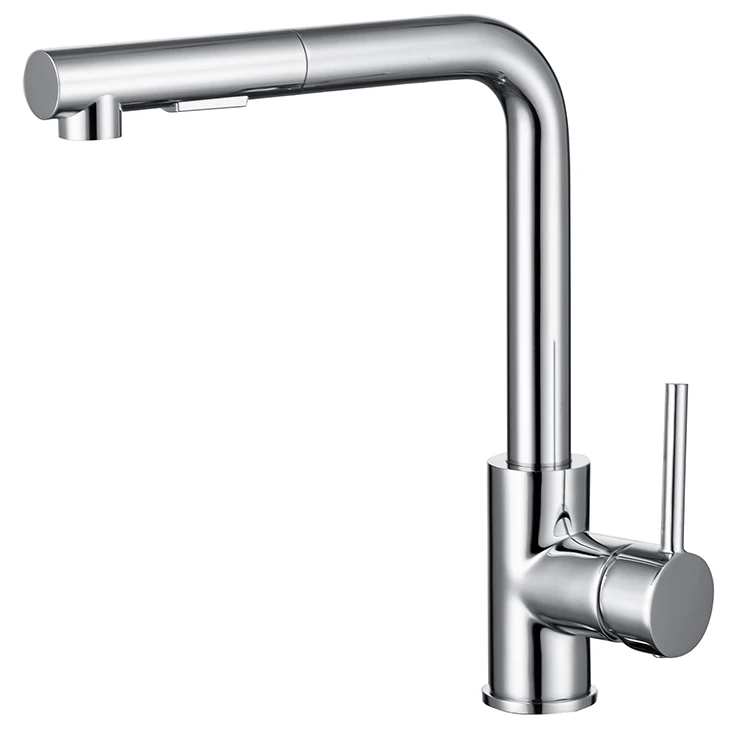 Brass Pull-Down Mixer