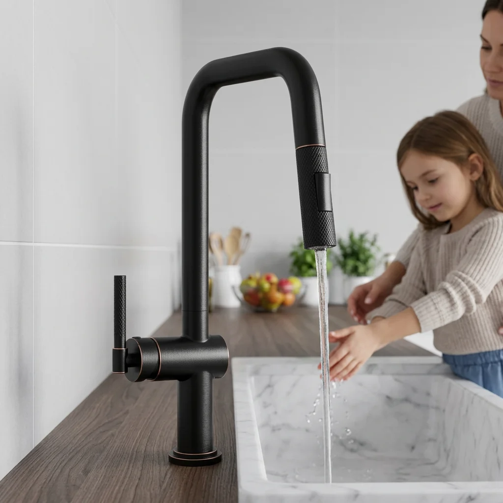 Minimalist Brass Pull-Down Faucet
