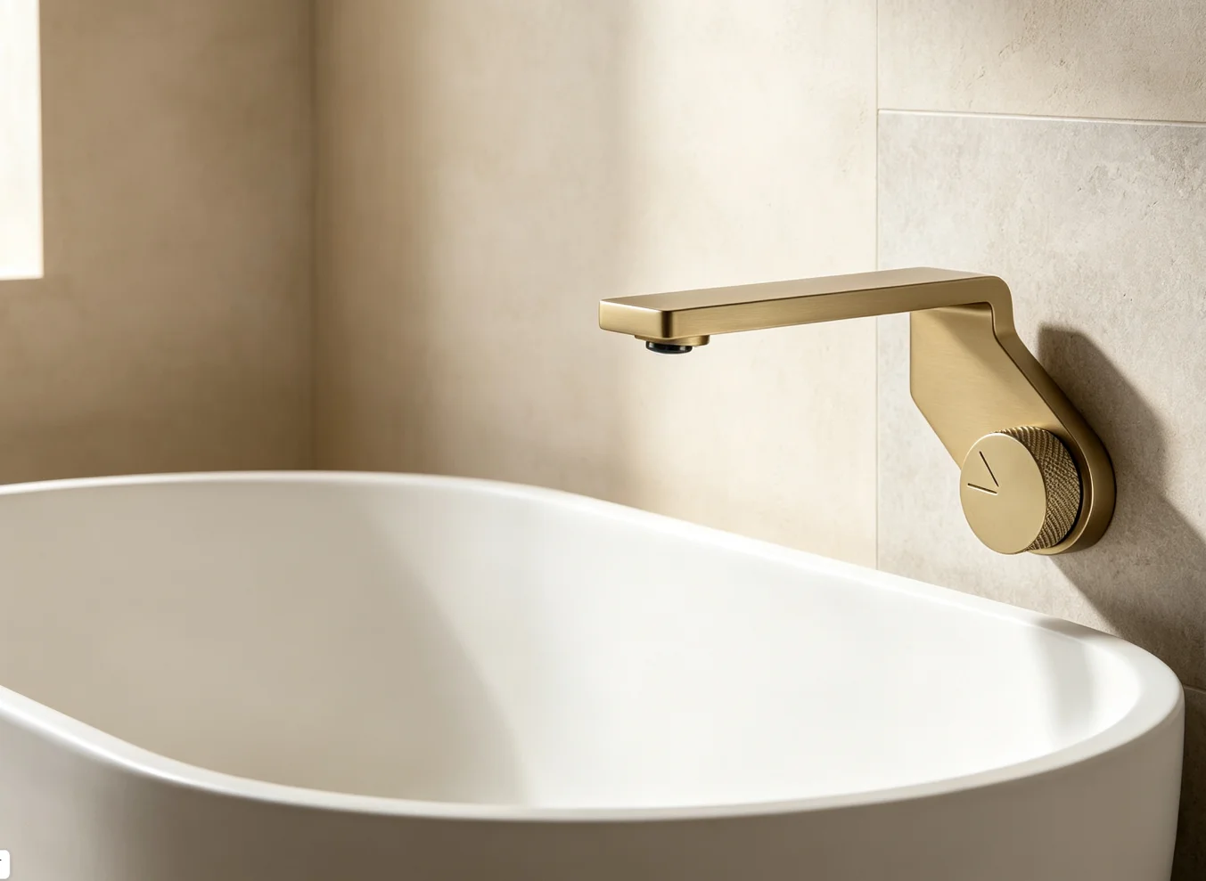 Brushed Gold Copper LED Wall-Mounted Bathroom Sink Faucet