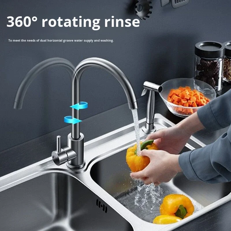 Stainless Steel Deck-Mounted Kitchen Faucet