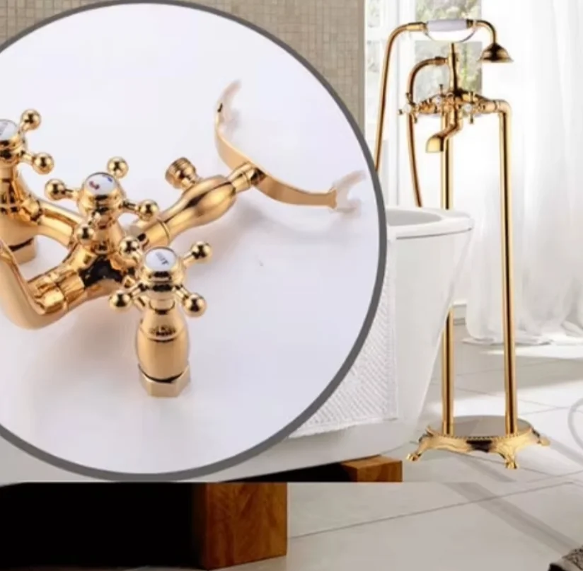 Vintage Brass Freestanding Bathtub Faucet