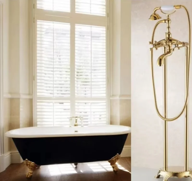 Vintage Brass Freestanding Bathtub Faucet