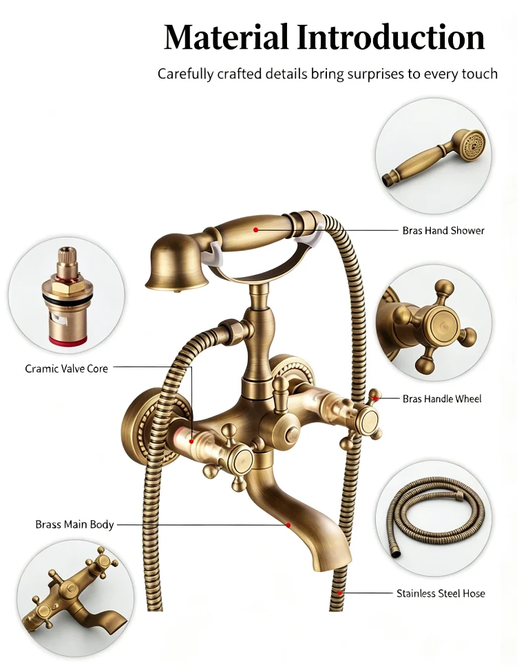 Brass Single-Handle Wall-Mounted Tub Filler