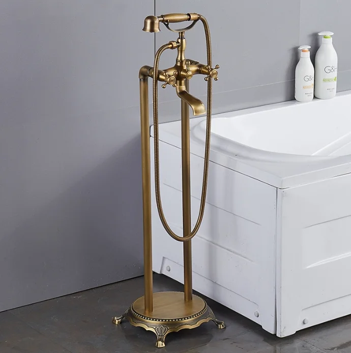 Vintage Brass Freestanding Bathtub Faucet
