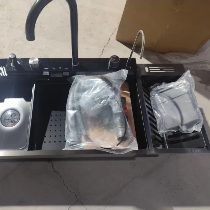 Modern Matte Black Stainless Steel Single-Bowl Kitchen Sink