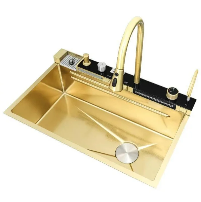 Wall-Mounted Undermount Single-Bowl Kitchen Sink