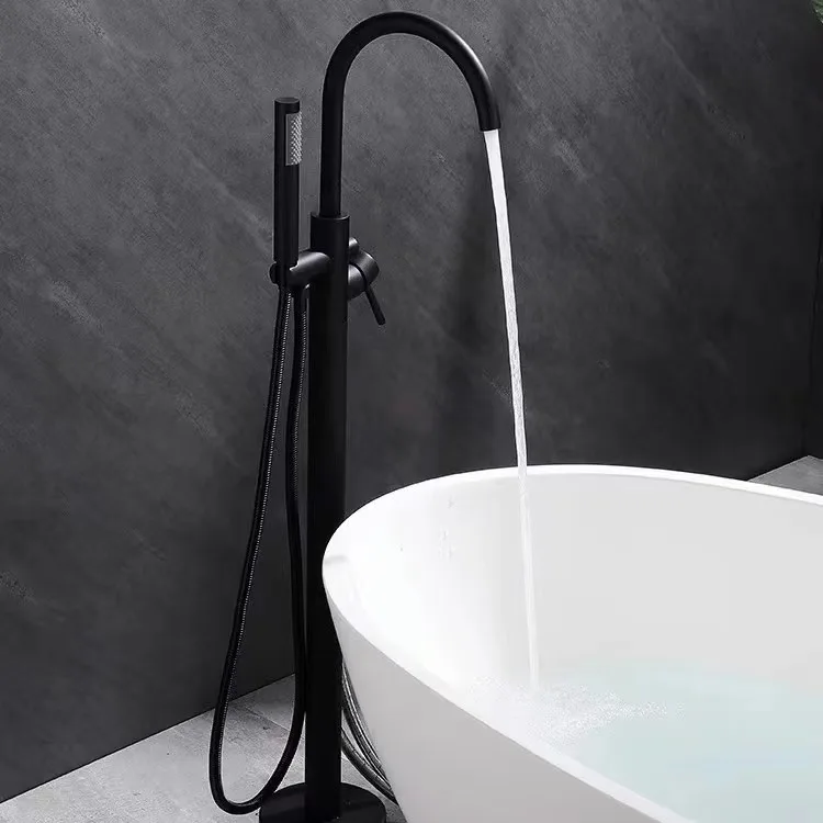Freestanding High-Arc Tub Filler with Hand Shower