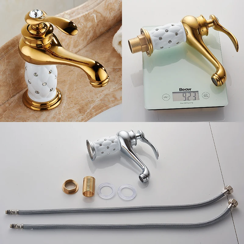 Antique Brass Deck-Mounted Single-Hole Bathroom Sink Faucet Classic