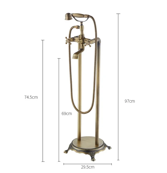 Vintage Brass Freestanding Bathtub Faucet
