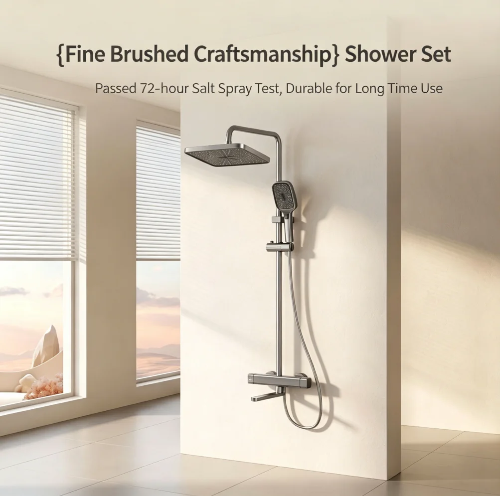 Aluminum Alloy Wall-Mounted Shower System Square