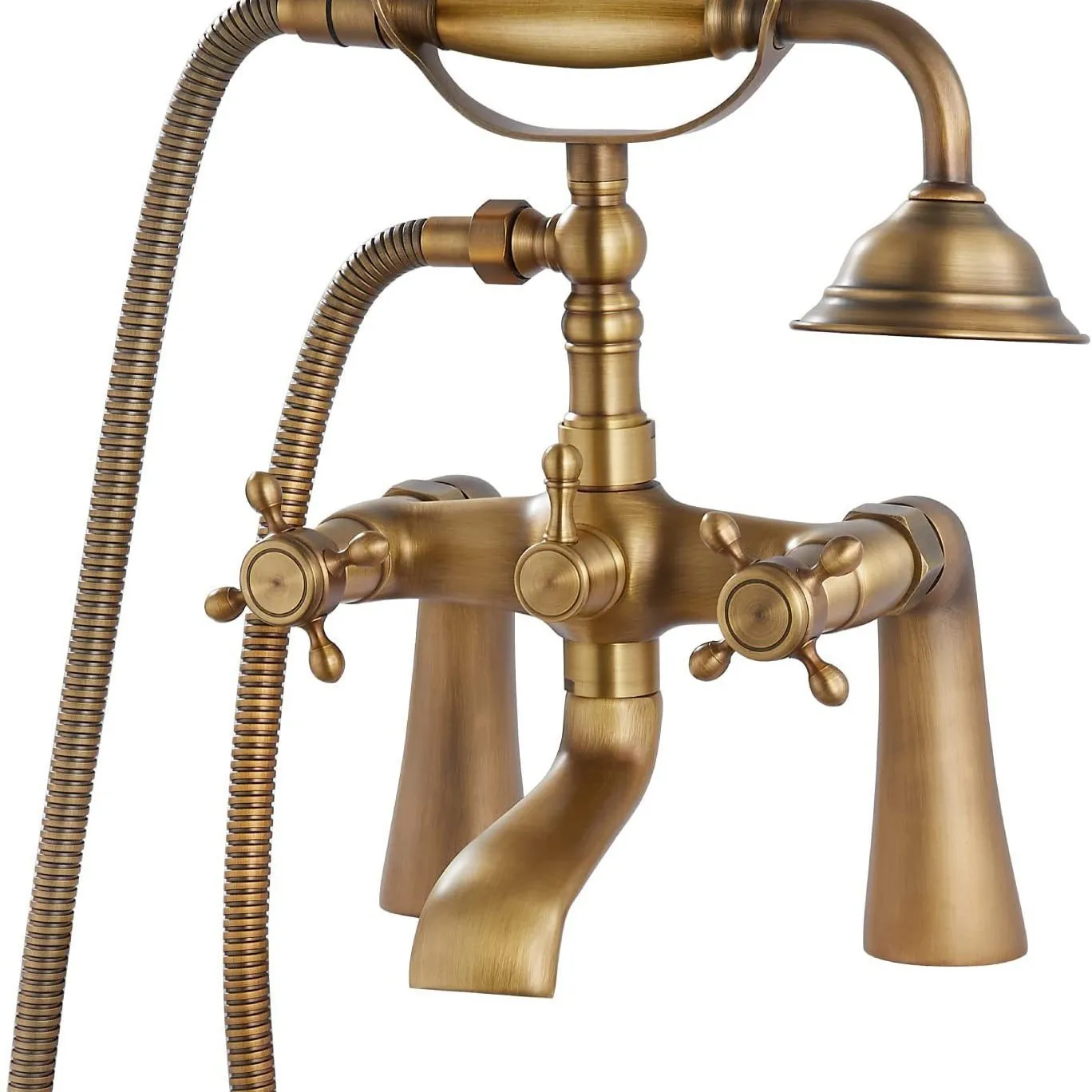 Copper Deck-Mounted Bathtub Faucet