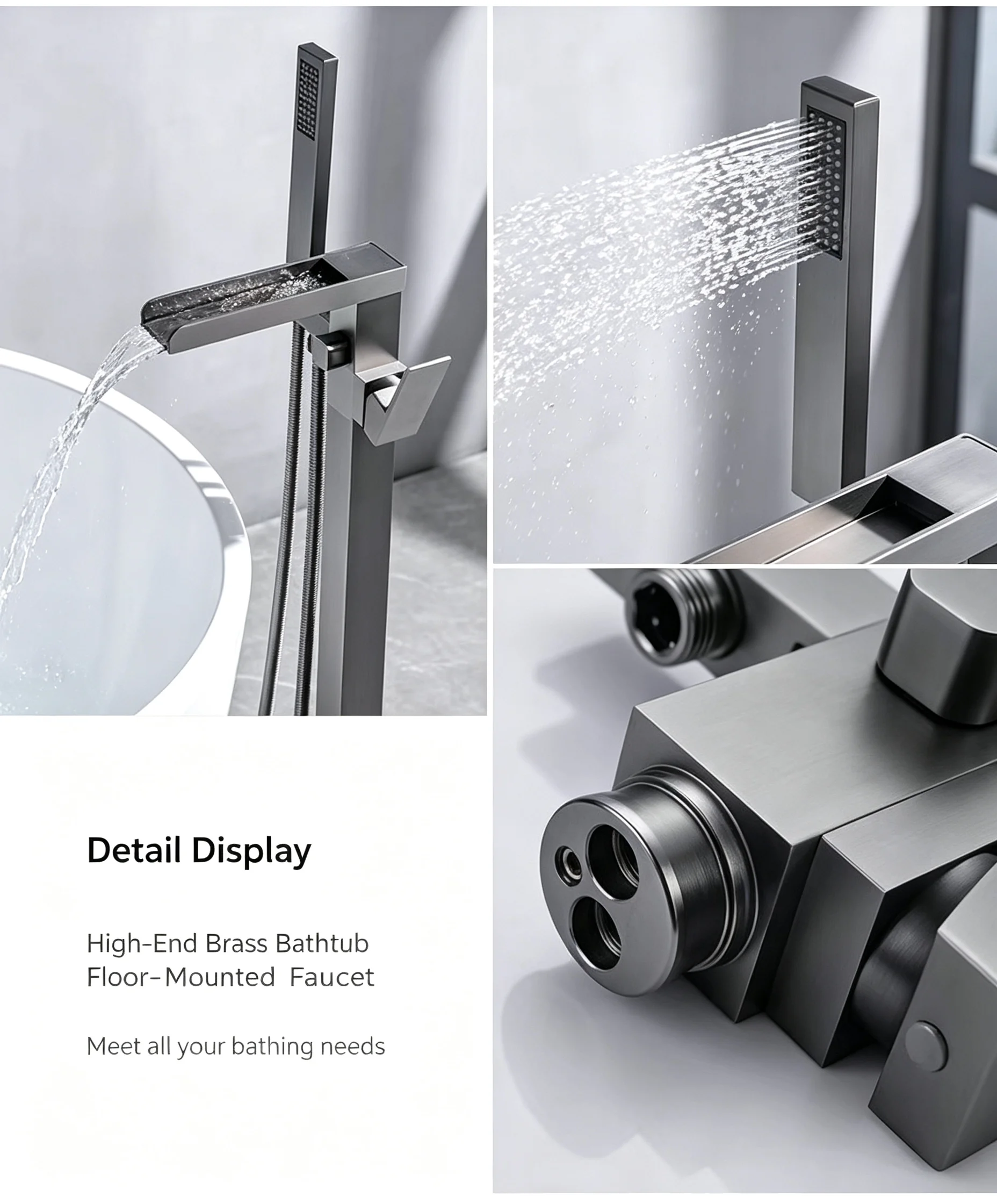 Modern Brass Single-Handle Freestanding Bathtub Faucet Catalog-Variant-B
