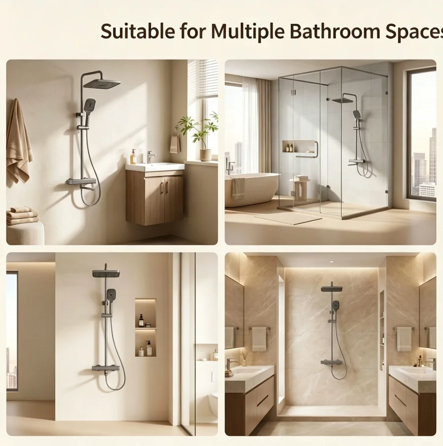 Aluminum Alloy Wall-Mounted Shower System Square