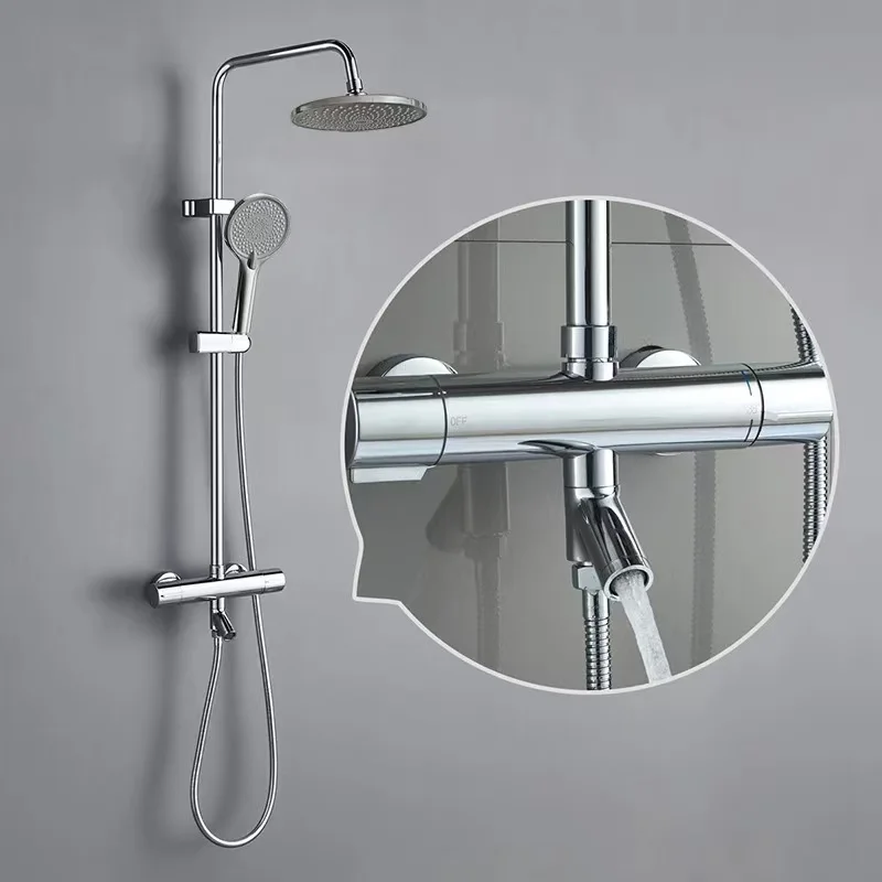 Exposed Round Rain Shower Set with Hand Shower