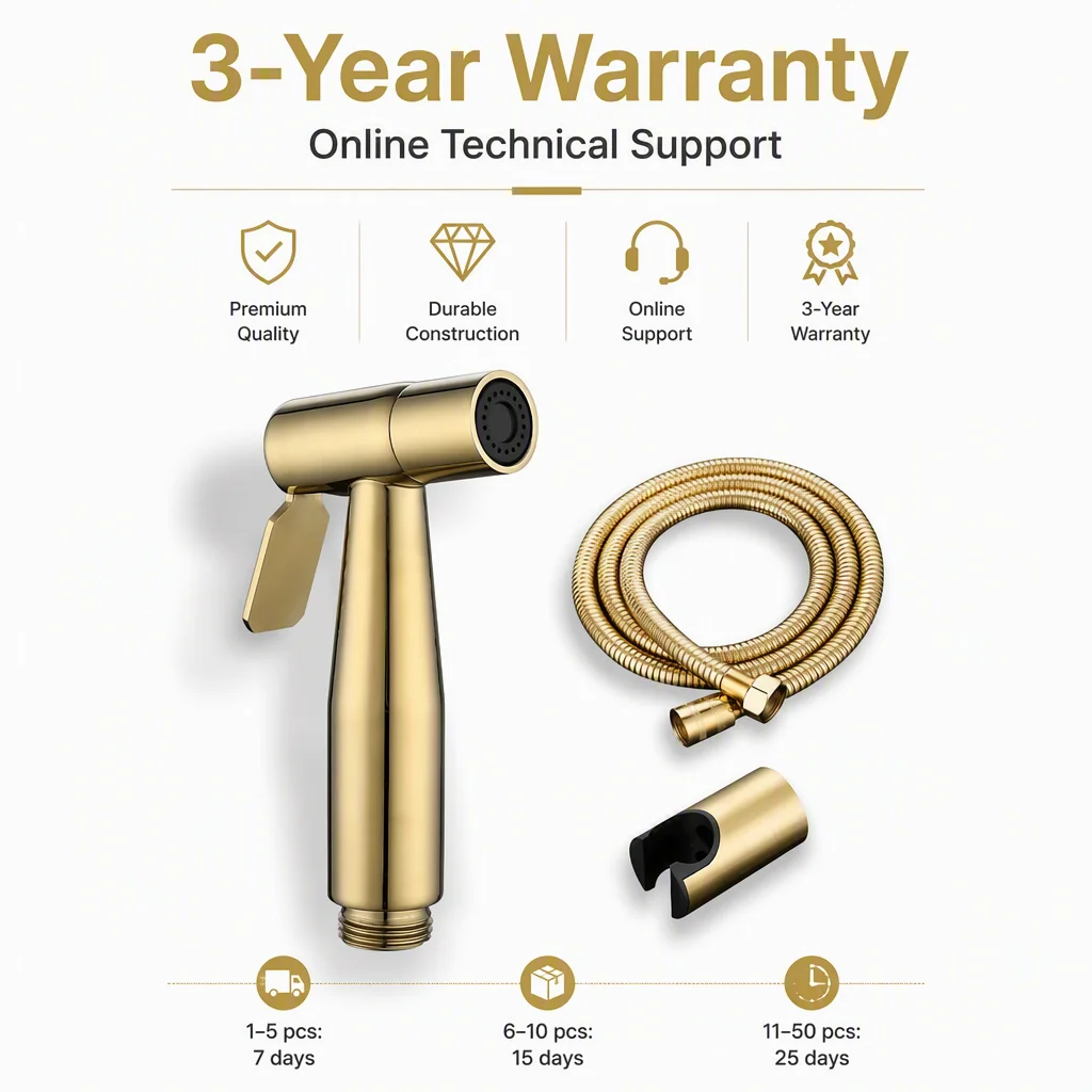 Modern Stainless Steel Wall-Mounted Handheld Bidet Sprayer Round