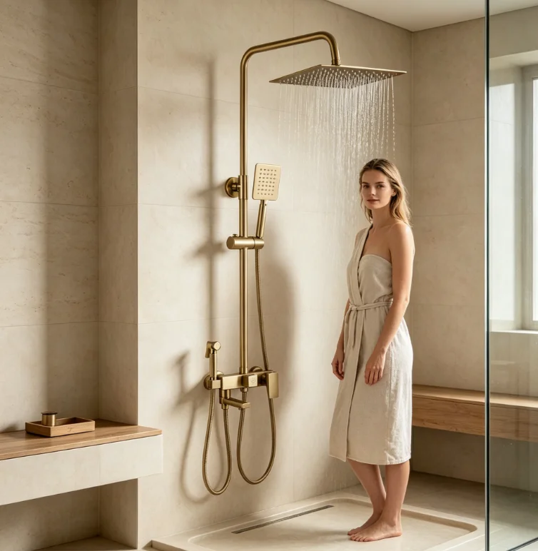 Stainless Steel Wall-Mounted Exposed Shower System