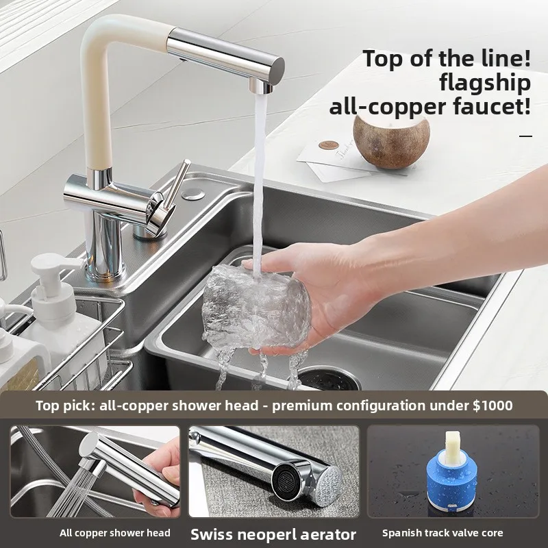 Rectangular Workstation Kitchen Sink with Cover
