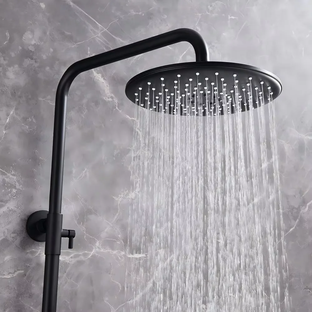 Exposed Round Rain Shower Set with Hand Shower