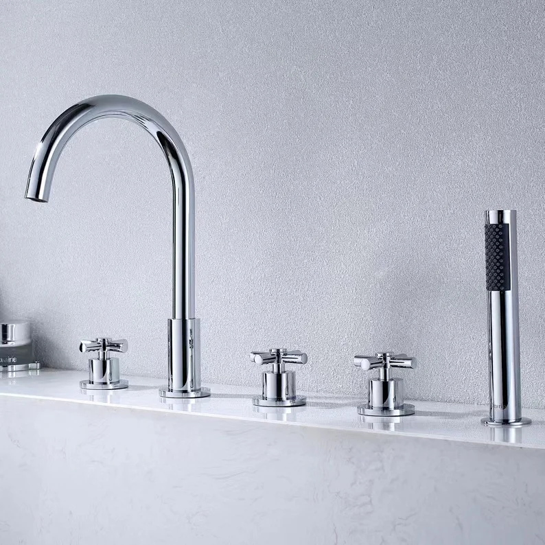 Matte Black Brass Freestanding Bathtub Faucet