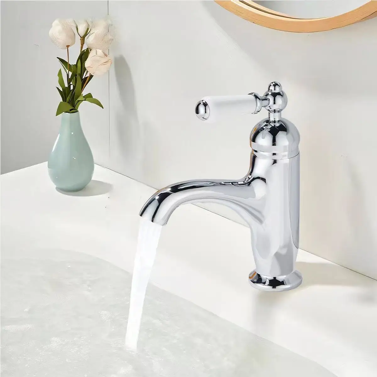 Stainless Steel Single-Handle Single-Hole Bathroom Sink Faucet