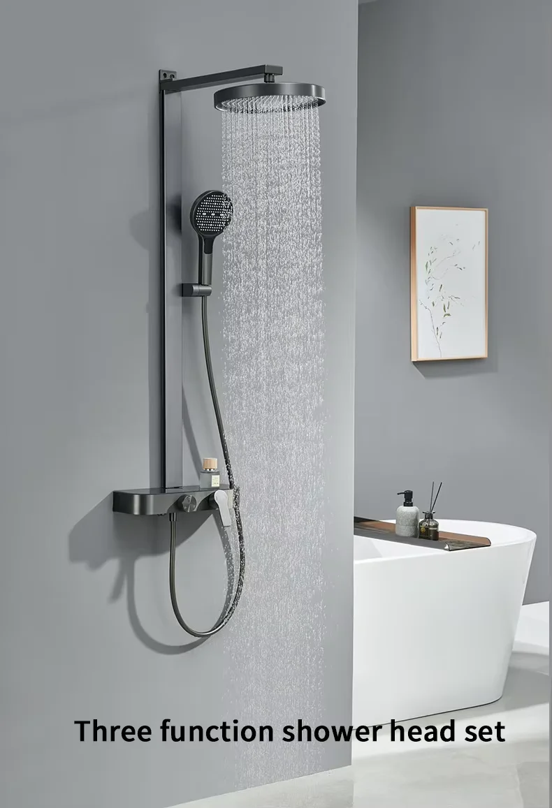 Copper Wall-Mounted Thermostatic Shower System