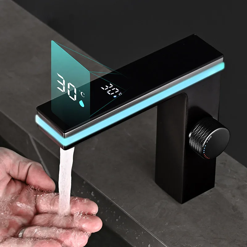 Chrome Zinc Alloy Deck-Mounted Touchless Bathroom Sink Faucet