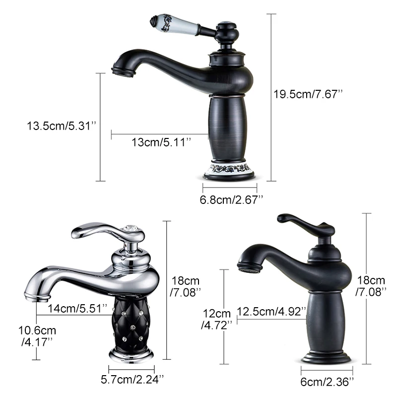 Antique Brass Deck-Mounted Single-Hole Bathroom Sink Faucet Classic