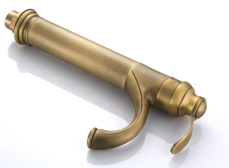 Brushed Gold Brass Single-Hole Bathroom Sink Faucet
