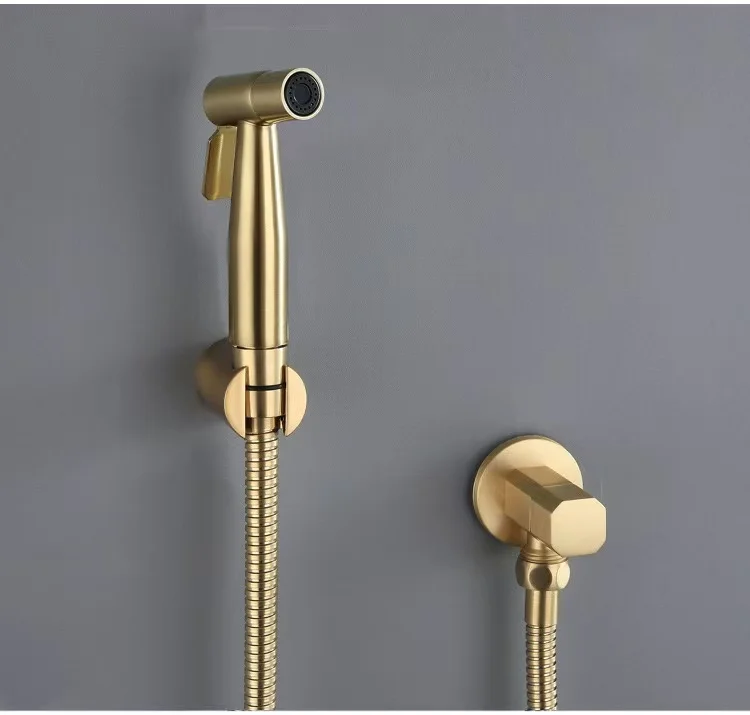 Modern Stainless Steel Wall-Mounted Handheld Bidet Sprayer Round
