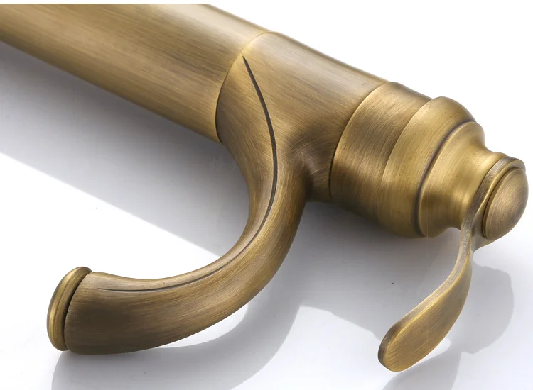 Brushed Gold Brass Single-Hole Bathroom Sink Faucet