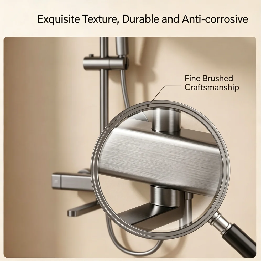 Aluminum Alloy Wall-Mounted Shower System Square