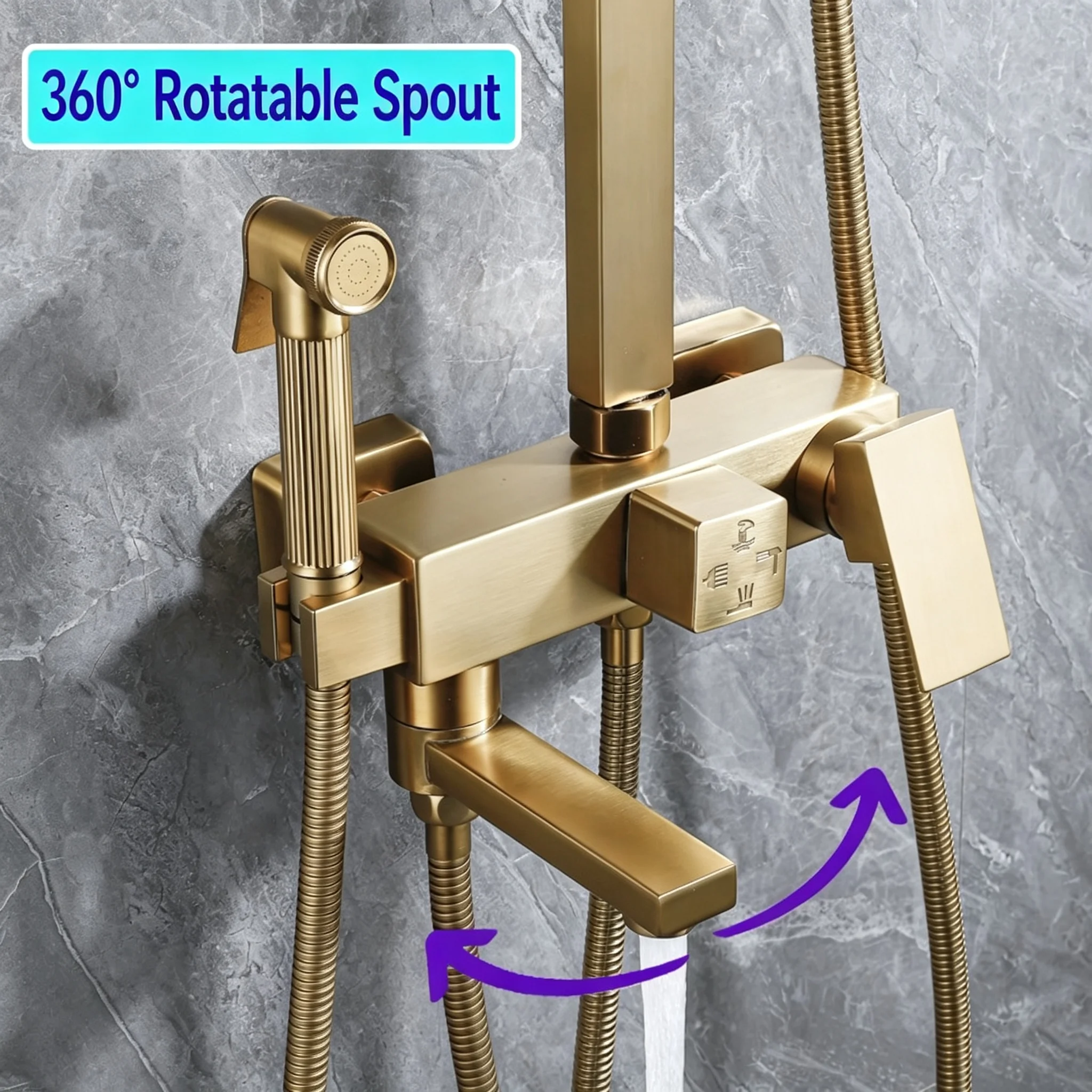 Stainless Steel Wall-Mounted Exposed Shower System