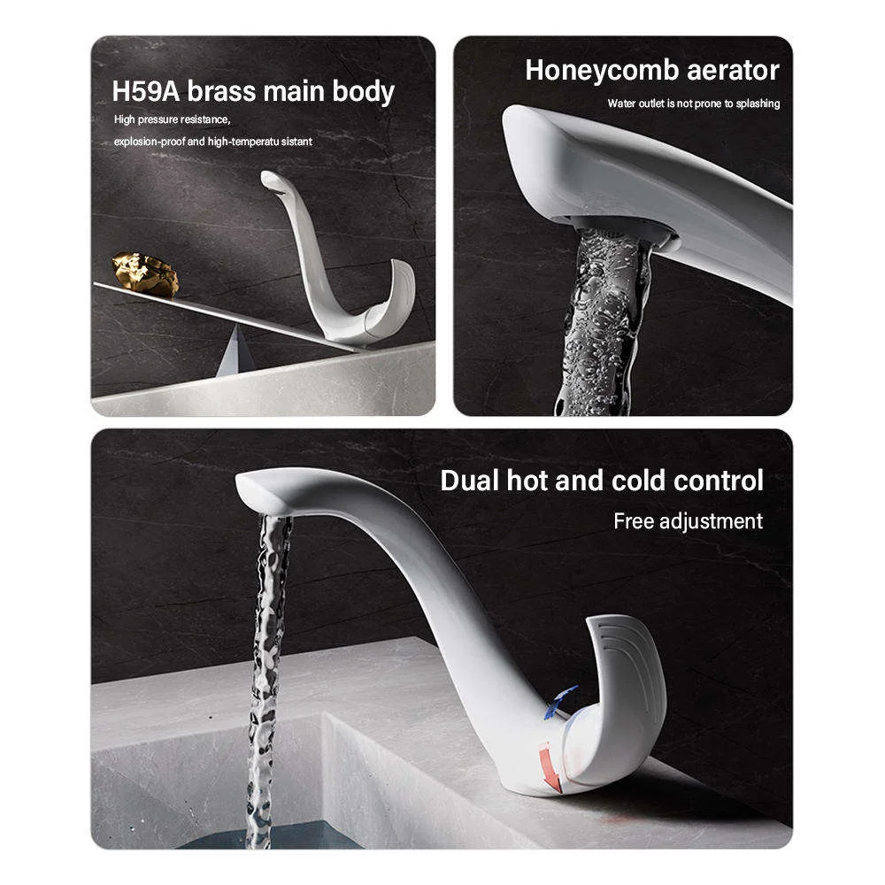 Modern Brass Deck-Mounted Single-Hole Bathroom Sink Faucet Single-Handle