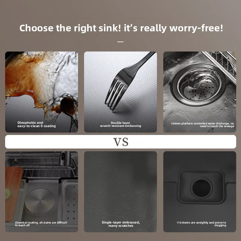 Rectangular Workstation Kitchen Sink with Cover