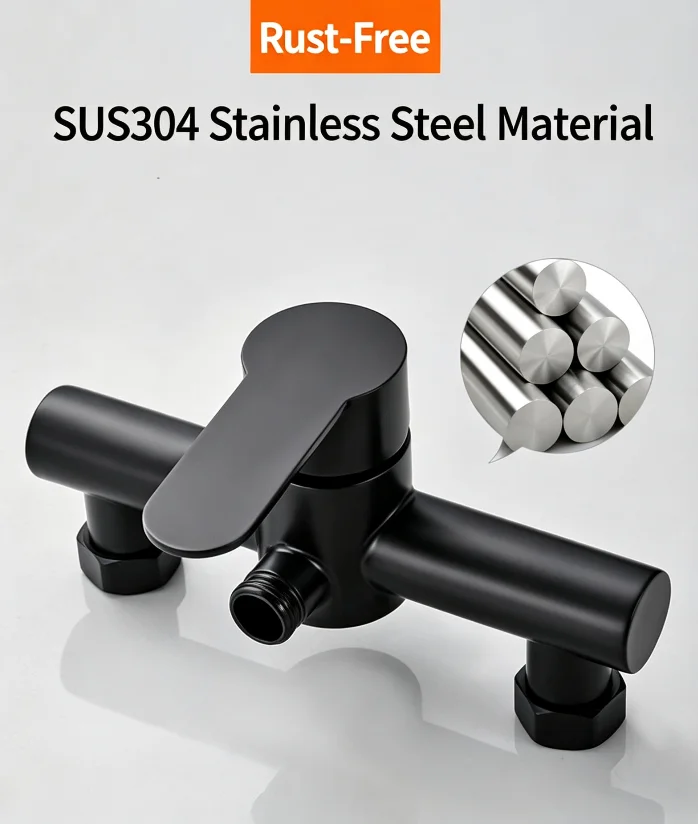 Matte Black Stainless Steel Single-Handle Wall-Mounted Tub Filler