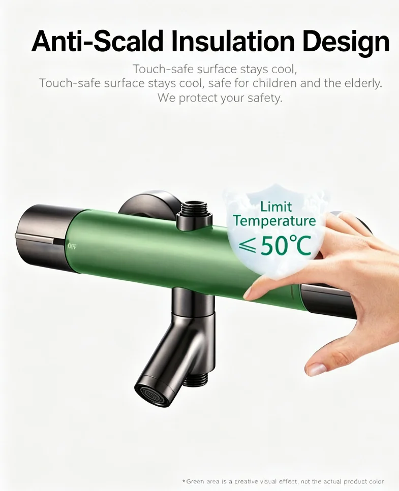 Exposed Round Rain Shower Set with Hand Shower
