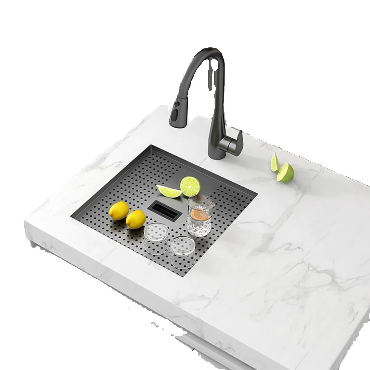 Stainless Steel Square Single-Bowl Kitchen Sink Modern