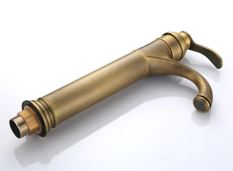 Brushed Gold Brass Single-Hole Bathroom Sink Faucet