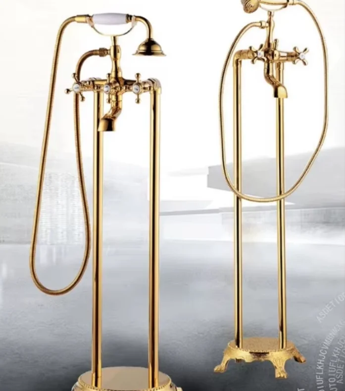 Vintage Brass Freestanding Bathtub Faucet