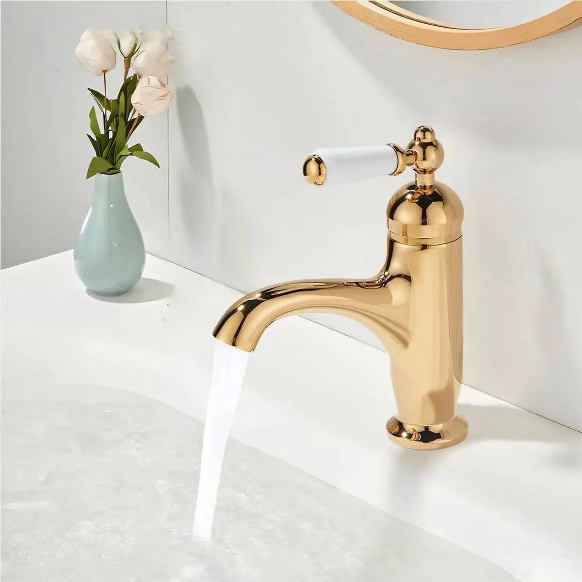 Stainless Steel Single-Handle Single-Hole Bathroom Sink Faucet