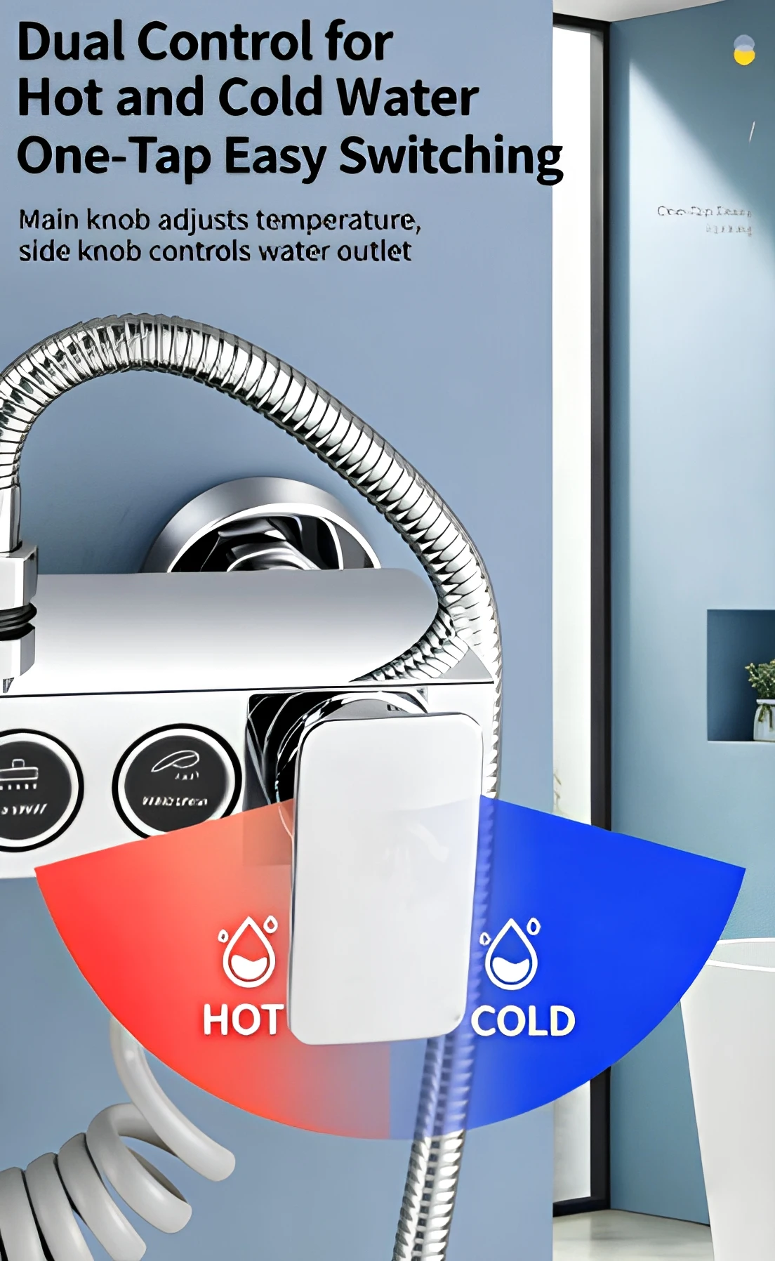 Brass Wall-Mounted Shower System Square