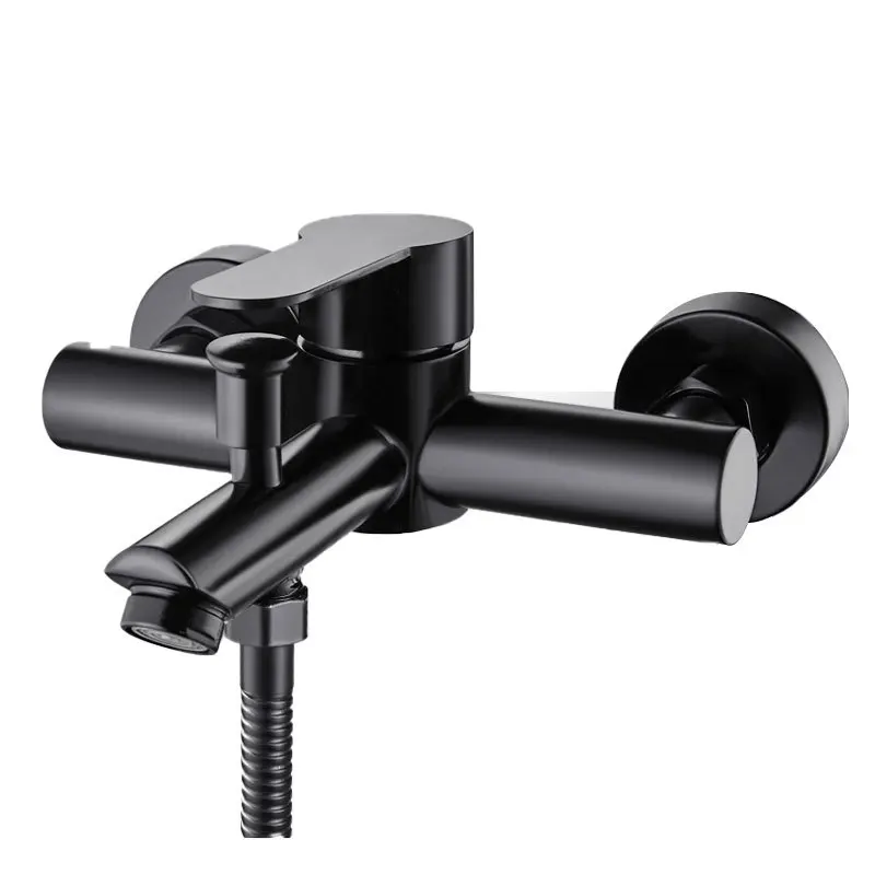 Matte Black Stainless Steel Single-Handle Wall-Mounted Tub Filler