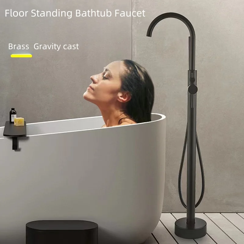 Brass Dual-Handle Freestanding Bathtub Faucet
