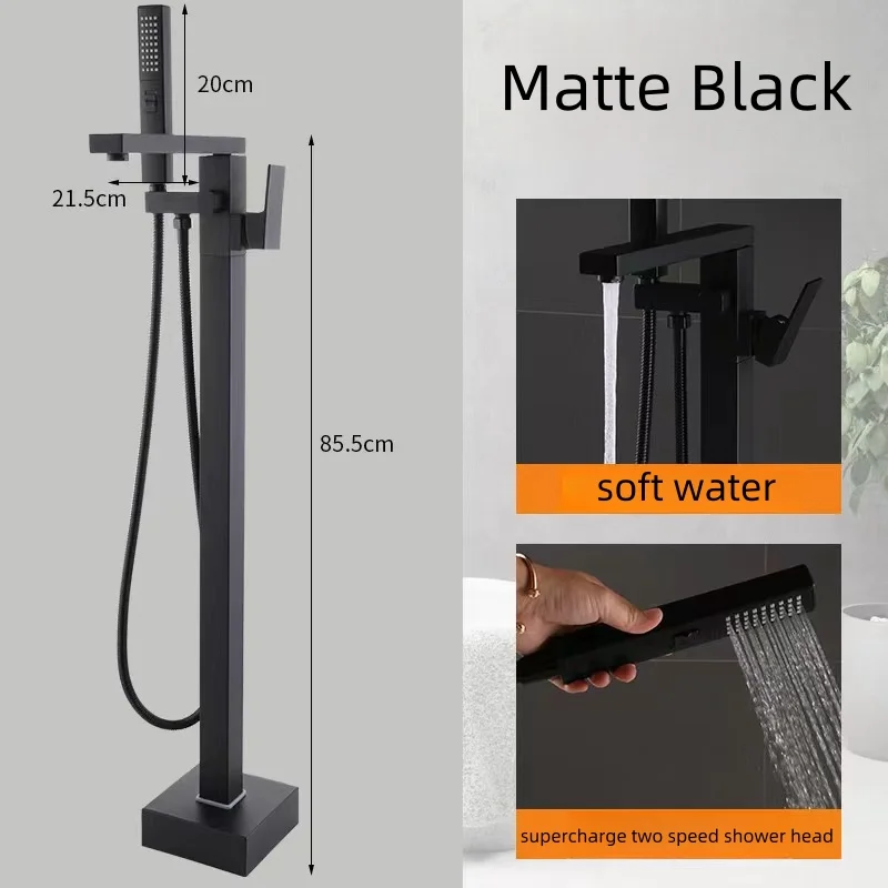Brass Dual-Handle Freestanding Bathtub Faucet
