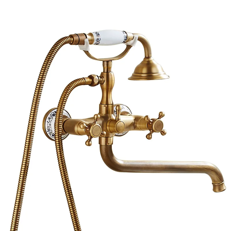 Brass Single-Handle Wall-Mounted Tub Filler