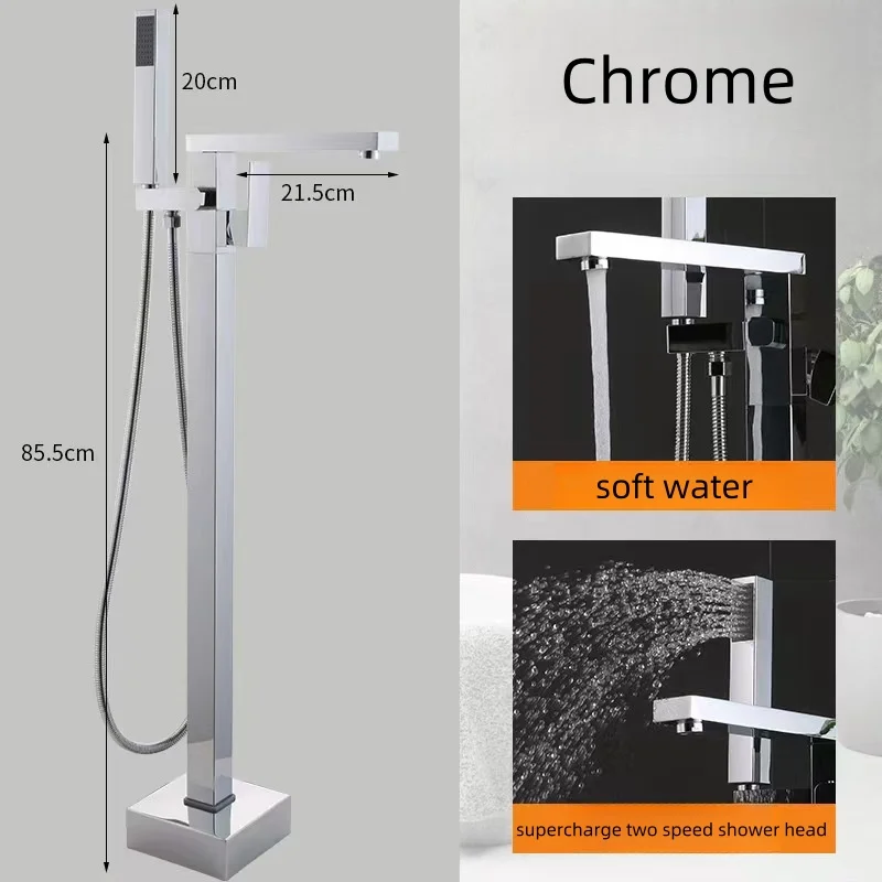 Brass Dual-Handle Freestanding Bathtub Faucet