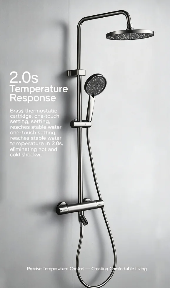 Exposed Round Rain Shower Set with Hand Shower