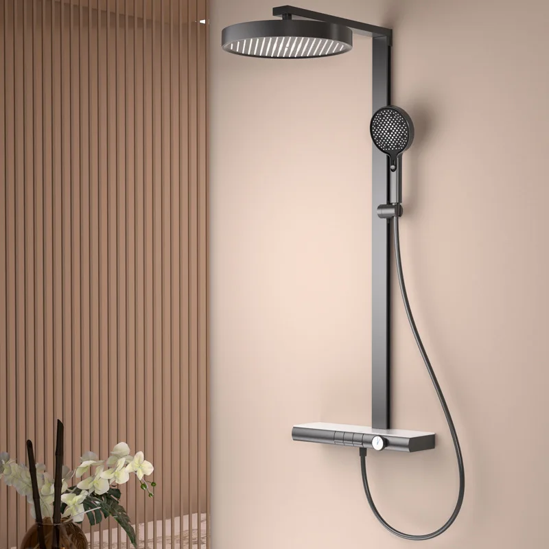 Copper Wall-Mounted Thermostatic Shower System