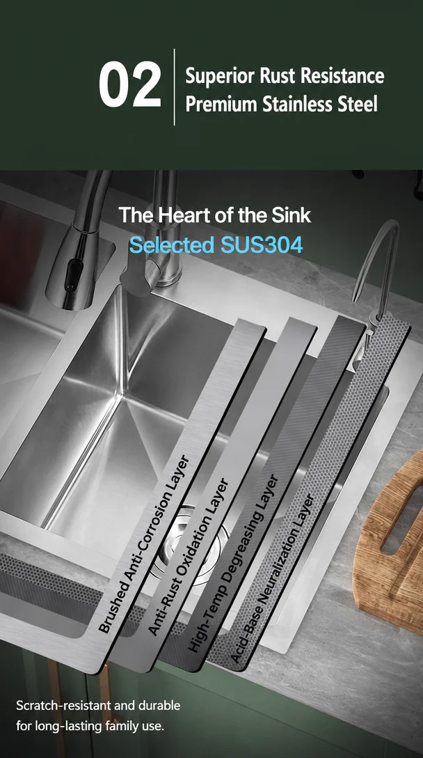 Stainless Steel Undermount Double-Bowl Kitchen Sink Modern
