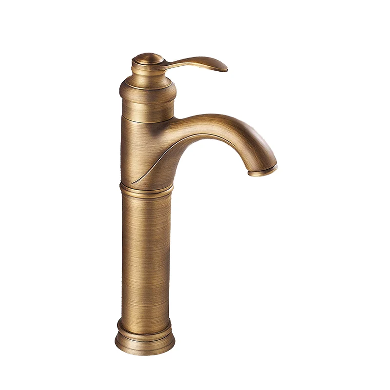 Brushed Gold Brass Single-Hole Bathroom Sink Faucet